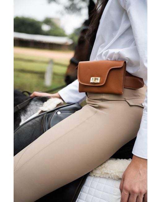Neightiv Brown Saddle Flap Bag With Belt Loops