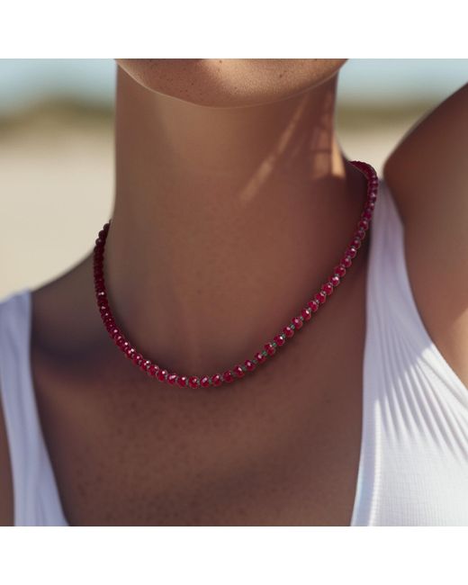 Bombyx House Red Jumbo Ruby Agate Alternating Necklace
