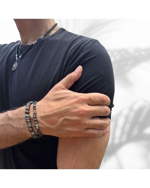 Ebru Jewelry Multicolor Diamond Good Luck Beaded Bracelet for men