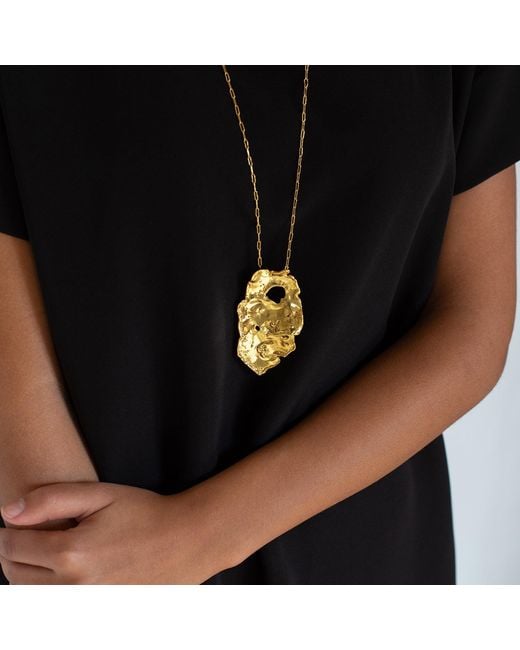 EVA REMENYI Metallic Talisman Full Moon Necklace