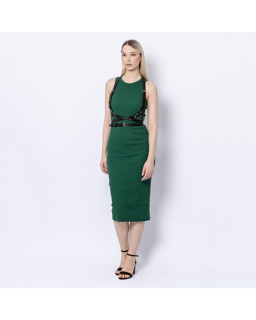 Haute Cuir Black Textured Double Belt Harness