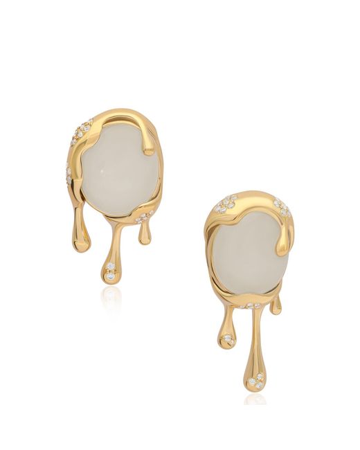 Preeti Sandhu Metallic Neutrals Selena Moonstone Organic Earrings