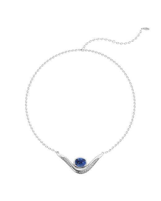 Arte Madrid Blue Sierra Sculpted Pavé Contour Necklace