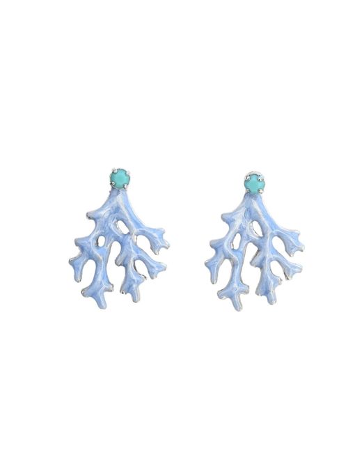 The Pink Reef Blue Mini Coral Earring