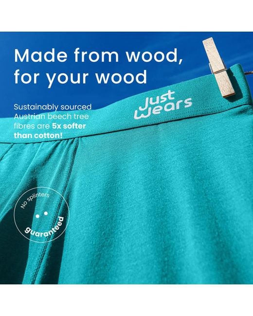 JustWears Blue Super Soft Boxer Briefs for men