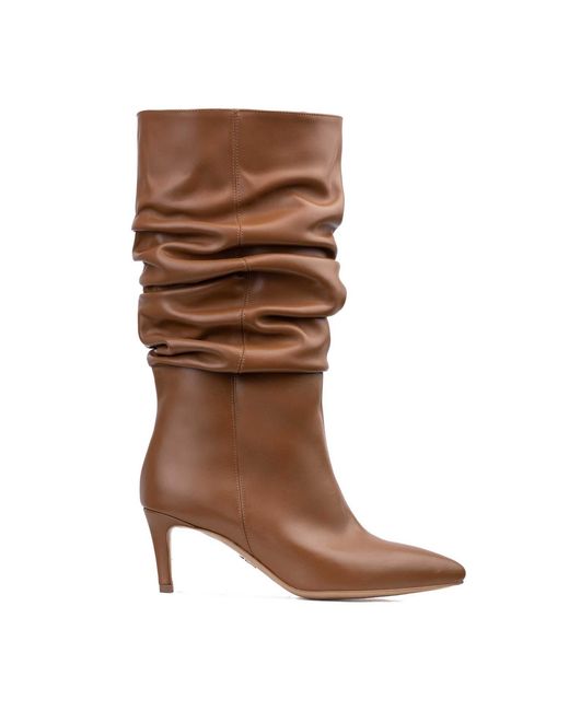 Ginissima Brown Caramel Leather Eva Boots