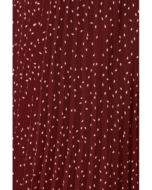 Louche Red Huxley Raindrop Jersey Top Printed Circle Skirt Midaxi Dress