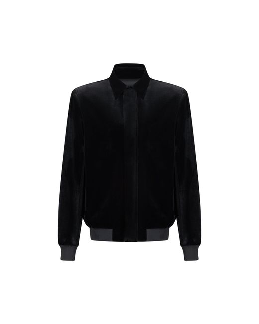 Úchè Black Velvet Bomber Jacket