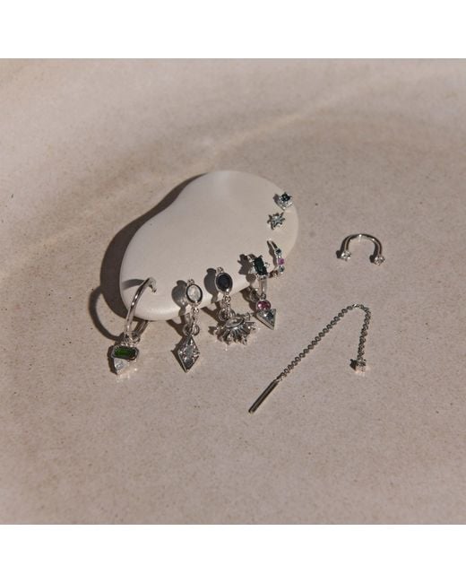 Zohreh Green Tourmaline, Sapphire & Moonstone Earring Charm Sterling