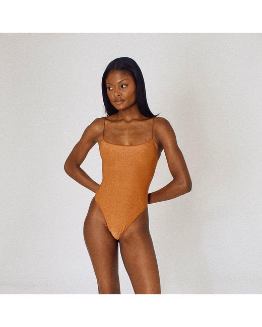 Pianella's Brown Dawn High-Leg One-Piece Swimsuit – Bronze
