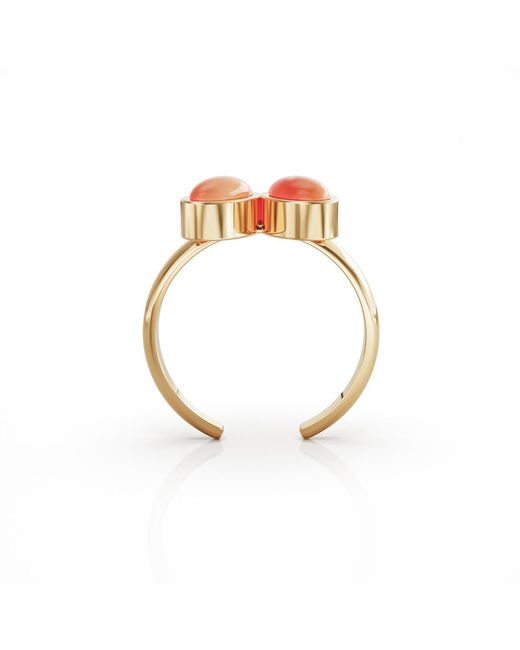 Linda Fiore Orange You & Me Baby Vermeil Ring With Carnelian