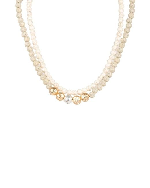 Saachi White Beaded Layered And Necklace