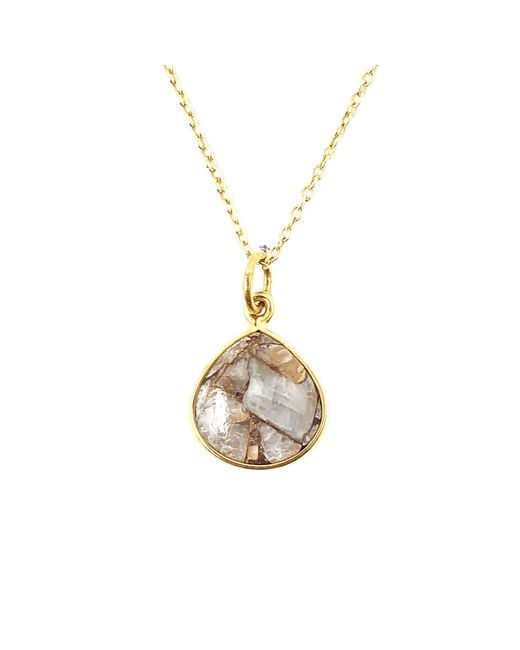 Harfi Metallic Vermeil Plated Herkimer Diamond April Birthstone Necklace