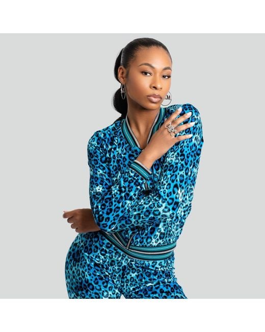 Maui X Lolita Blue Sasha Cheetah Print Velour Tracksuit
