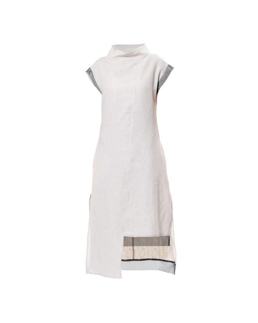 Metamorph White Neutrals Long Linen Dress