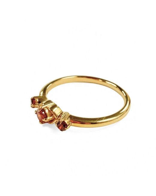 Belinda Jewelz Metallic Garnet Vintage Triple Birthstone Ring
