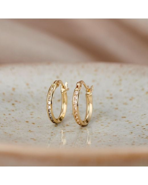 Posh Totty Designs Metallic Slim Gold huggie Earrings