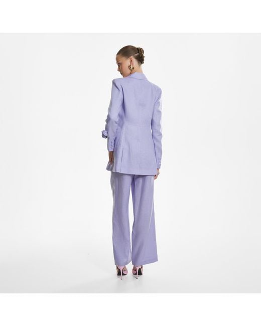 Lita Couture Purple Wide-Leg Trousers