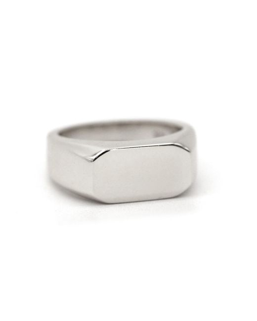 VicStoneNYC Fine Jewelry White Handmade Bold Signet Ring For for men