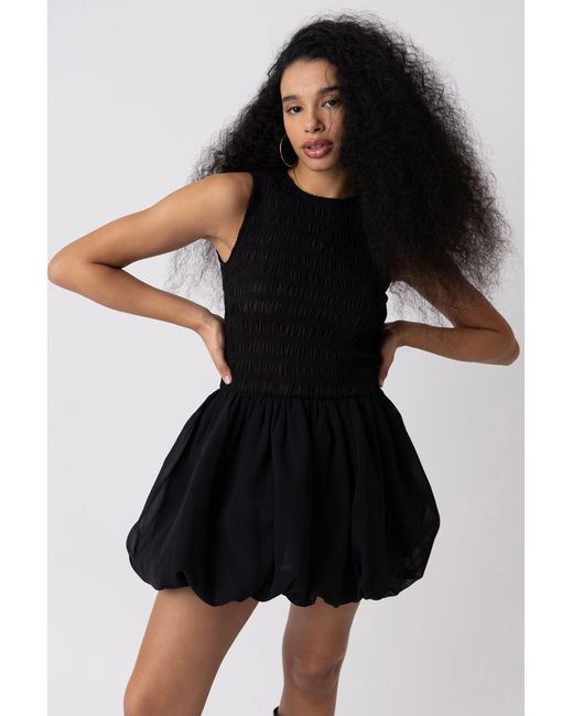 Amy Lynn Black Ella Mini Puffball Dress