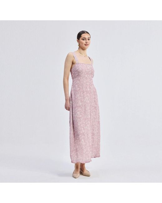 REISTOR Pink Perfect Floral Maxi With Tapered Straps