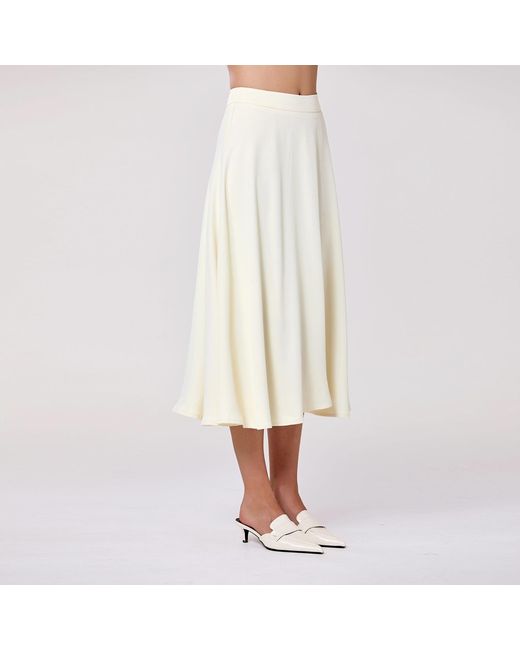 Smart and Joy Multicolor Neutrals Flared Midi Skirt