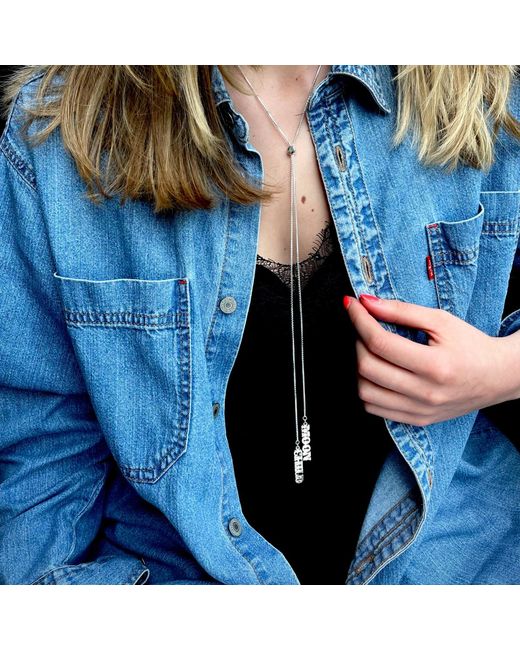 CarterGore White Moon Child Sterling Slider Necklace