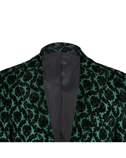 DAVID WEJ Green Washington Floral Jacquard Blazer – for men