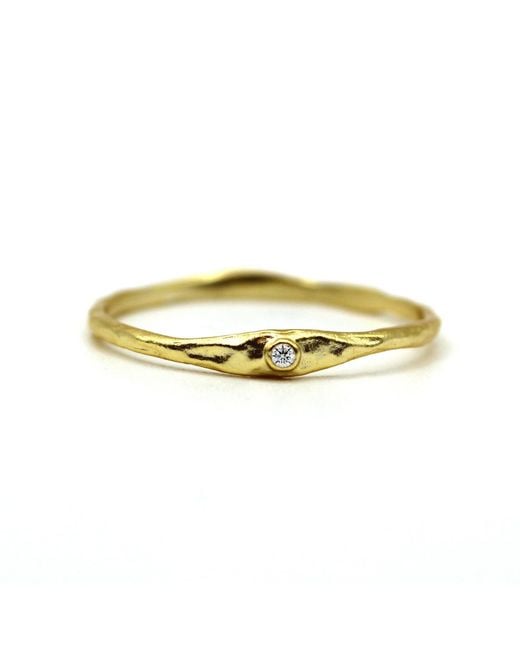 VicStoneNYC Fine Jewelry Yellow Natural Diamond Hammered Textured Ring