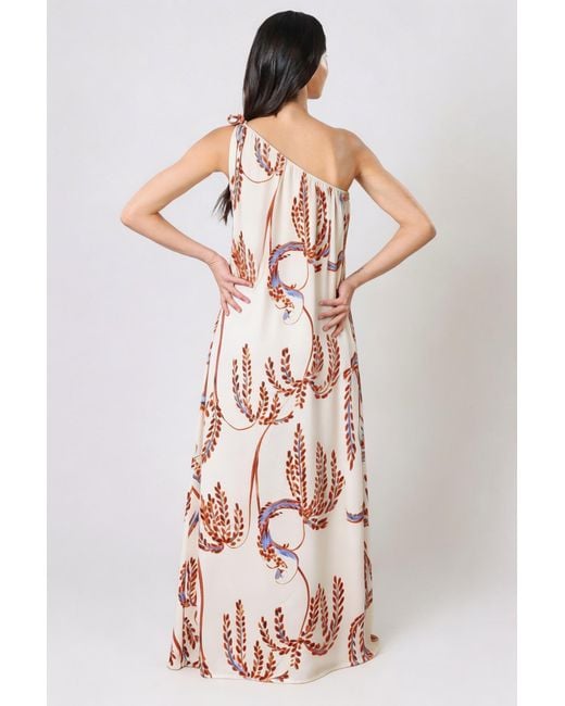 Traffic People White Neutrals Birds Of A Feather Cream And Print Sunset Dress
