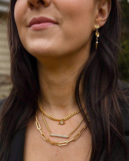 Loni Paul Jewelry Metallic Pave Bar Necklace