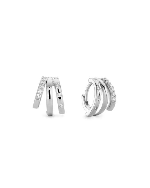 Aaria London Metallic Trinity Huggie Illusion Earrings