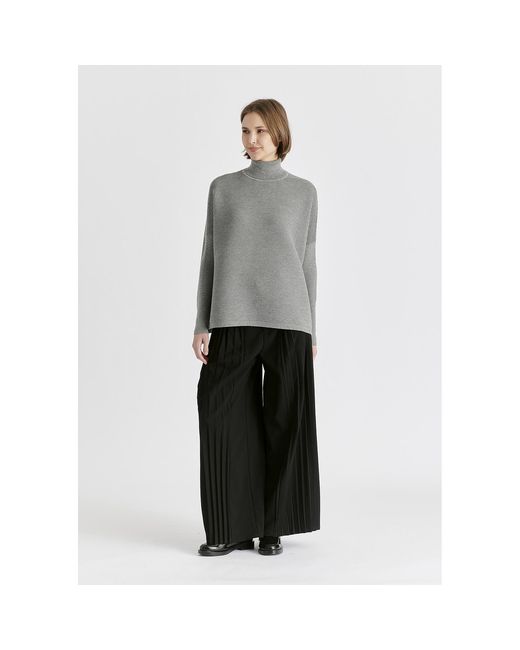 Paisie Gray Turtleneck Ribbed Jumper