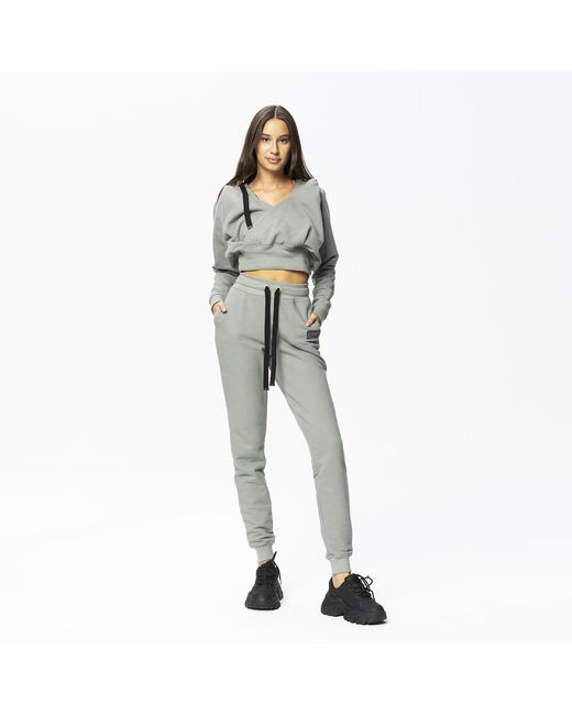 Otthie Gray Neutrals Jogger Cosy Knitted Trousers Khanki