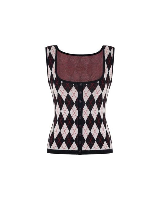 Pcfg Multicolor Daydreamers Argyle Sleeveless Knit Top