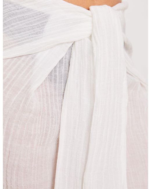 The Summer Edit White Livi Crinkle Linen Trouser