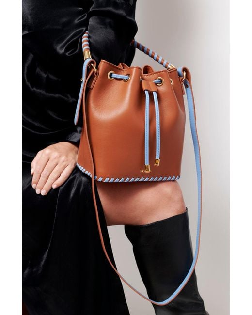 Saonara Brand Brown Bucket Bag Caramel Sky Leather