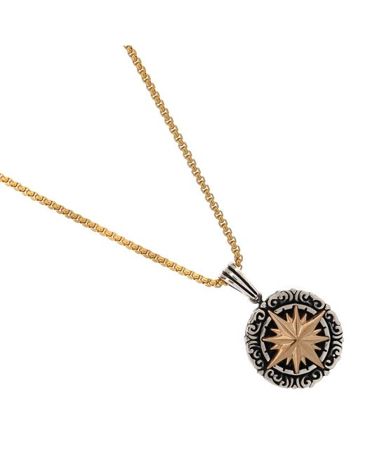 Ebru Jewelry Metallic Wanderer Compass Pendant Necklace For for men