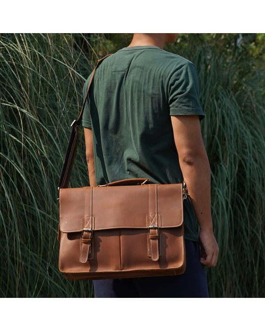 Touri Brown Genuine Leather Messenger for men