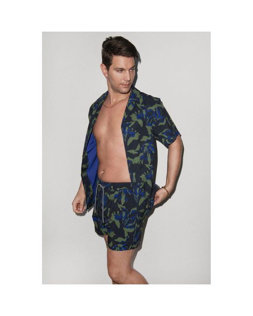 Playaluxe Green Botanical Cabana Shirt for men