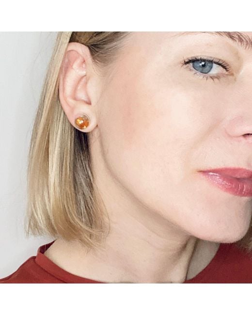 My Little Nature Multicolor Amber Earrings With Natural Amber Stones