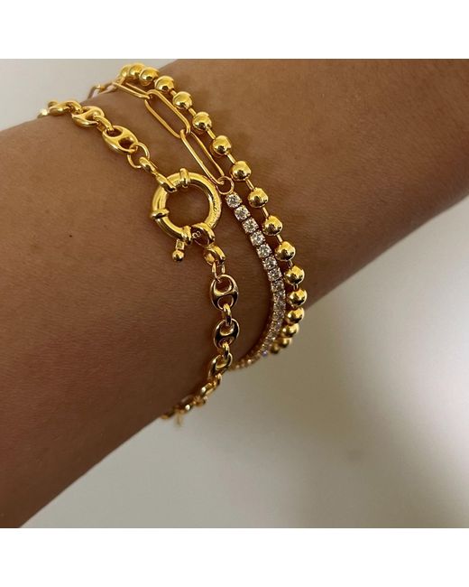 Nazzar Metallic Tennis Paperclip Chain Bracelet