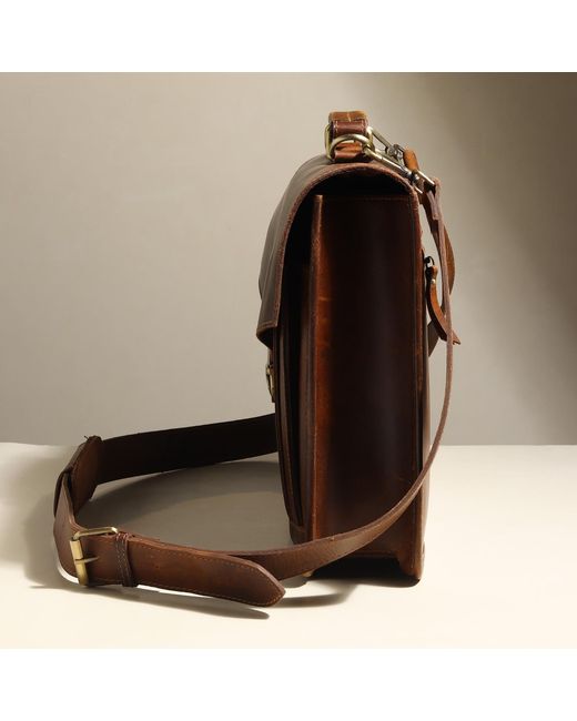 Dötch Leather Brown Aurelia- Leather Work Briefcase for men