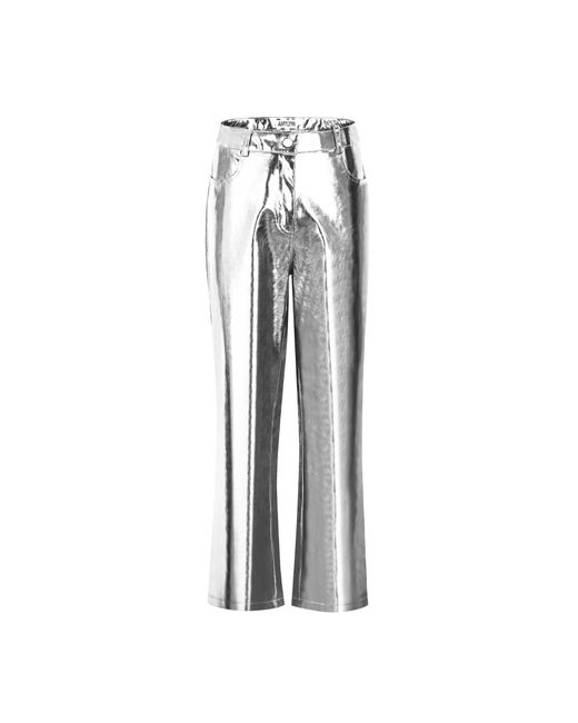 Amy Lynn White Lupe Metallic Pu Trousers