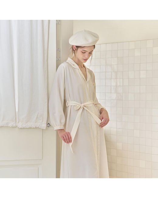 Luna Luz Natural Neutrals Thea Sand-Washed Shirt Robe Dress