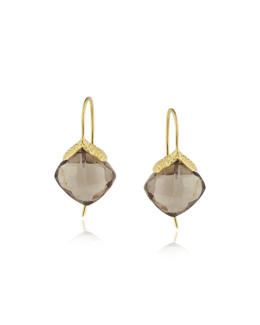 MOUNIR LONDON Metallic Smoky Quartz Diya Earrings