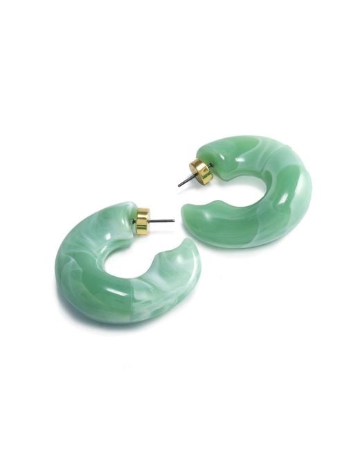 Hye Jane Jewelry Green Jade Marbled Rena Resin Hoops