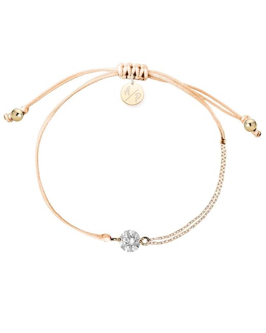 Adriana Pappas Designs Metallic Cz Solitaire Bracelet On Colored Cord