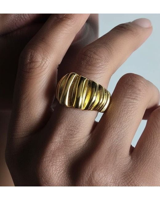 Uchi and Soto Metallic Kin Draped Ring