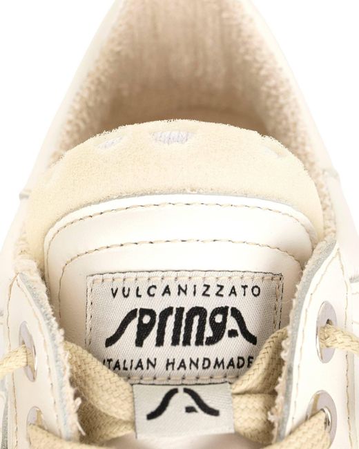 Springa | Unique Vulcanized Sneakers Italian Handmade White Wavy Vitelli Leather Sneakers for men